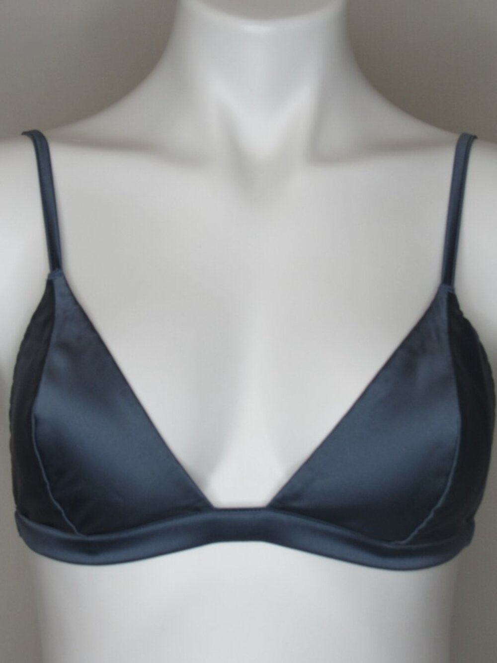 Victoria's Secret Blue Satin Triangle Bralette Women's M Medium - Picture 6 of 9